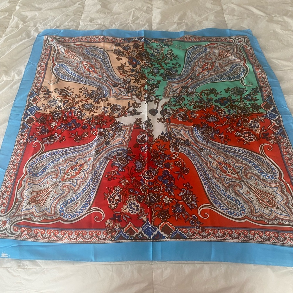 Floral Square Silk Scarf